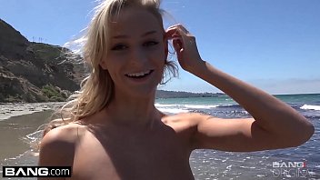 BANG Real Teens – Emma Hix Beachfront strip tease