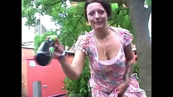 Crazy Mature Flashers Fucking Herlself With A Beer Bottle In Public